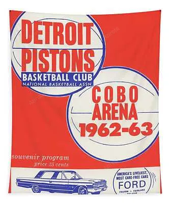 Detroit Pistons Vintage Poster Joe Hamilton Tapestry