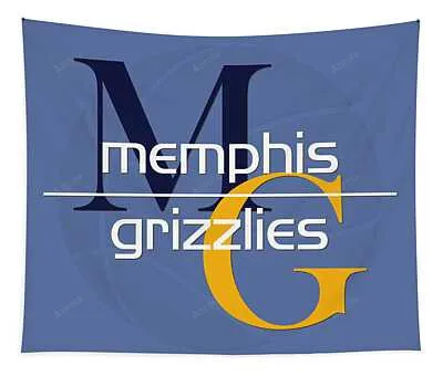 Memphis Grizzlies Letter And Team Abstract Art 10 Joe Hamilton Tapestry