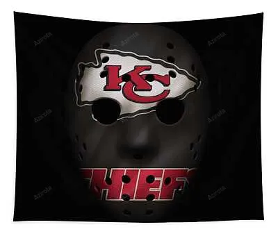 Kansas City Chiefs War Mask Joe Hamilton Tapestry
