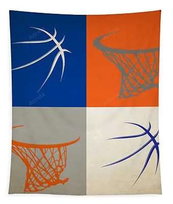 Knicks Ball And Hoop Joe Hamilton Tapestry