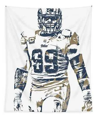 Aaron Donald Los Angeles Rams Pixel Art 10 Joe Hamilton Tapestry
