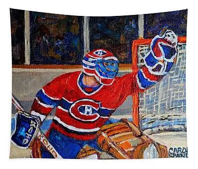 Goalie Makes The Save Stanley Cup Playoffs Carole Spandau Tapestry
