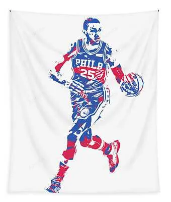 Ben Simmons Philadelphia 76Ers Pixel Art 50 Joe Hamilton Tapestry
