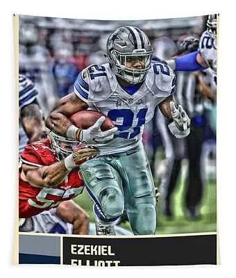 Ezekiel Elliott Dallas Cowboys Joe Hamilton Tapestry