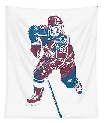 Gabriel Landeskog Colorado Avalanche Watercolor Strokes Pixel Art 1 Joe Hamilton Tapestry