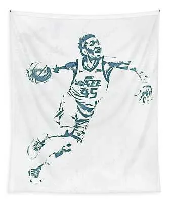 Donovan Mitchell Utah Jazz Water Color Pixel Art 11 Joe Hamilton Tapestry