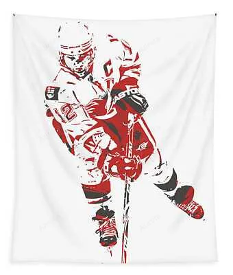 Jarome Iginla Calgary Flames Watercolor Strokes Pixel Art 3 Joe Hamilton Tapestry