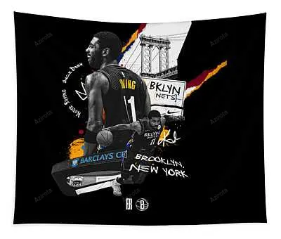 11 Kyrie Irving Brooklyn Nets New York Signature Melissa Ward Transparent Tapestry