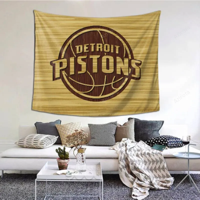 Detroit Pistons tapestry -155627 as Wall Art Decor for Bedroom- Dorm Decor