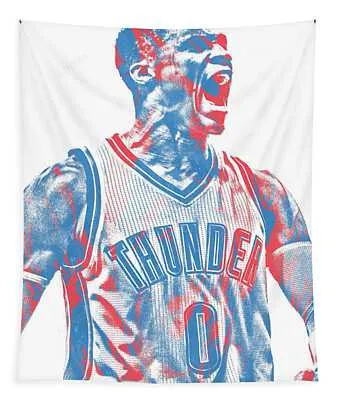 Russell Westbrook Oklahoma City Thunder Pixel Art 3Joe Hamilton Tapestry