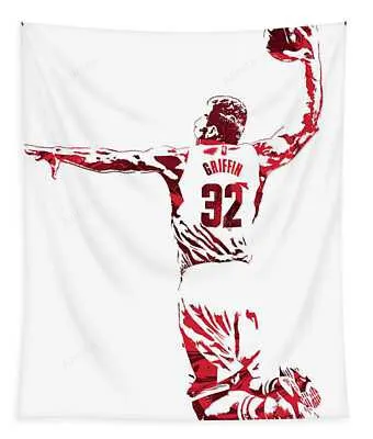 Blake Griffin Los Angeles Clippers Pixel Art 5 Joe Hamilton Tapestry