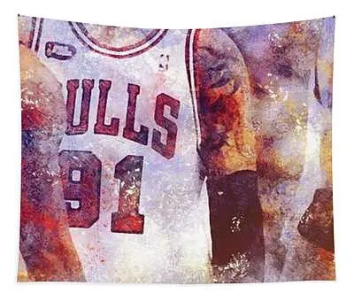 Chicago Bulls Playerbasketball Teamsport Posterart Print Drawspots Illustrations Tapestry