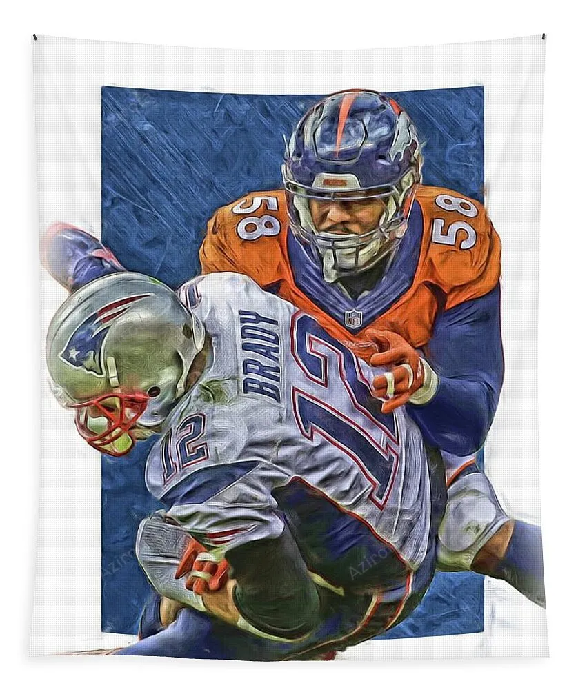Von Miller Denver Broncos Oil Art4 Tapestry Gifts For Fans