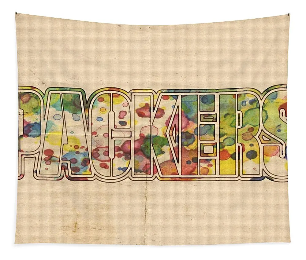 green bay packers logo art Tapestry Gifts For Fans