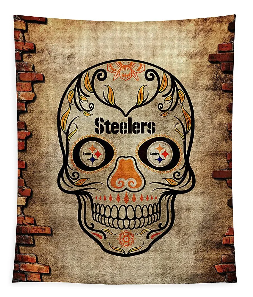 Fanart Pittsburgh Steelers Skull Tapestry Gifts For Fans