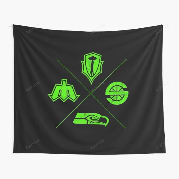 My Sea Team Fab 4 Green Tapestry Gifts For Fans