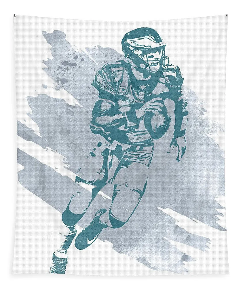 Carson Wentz Philadelphia Eagles Water Color Art 2 Tapestry Gifts For Fans