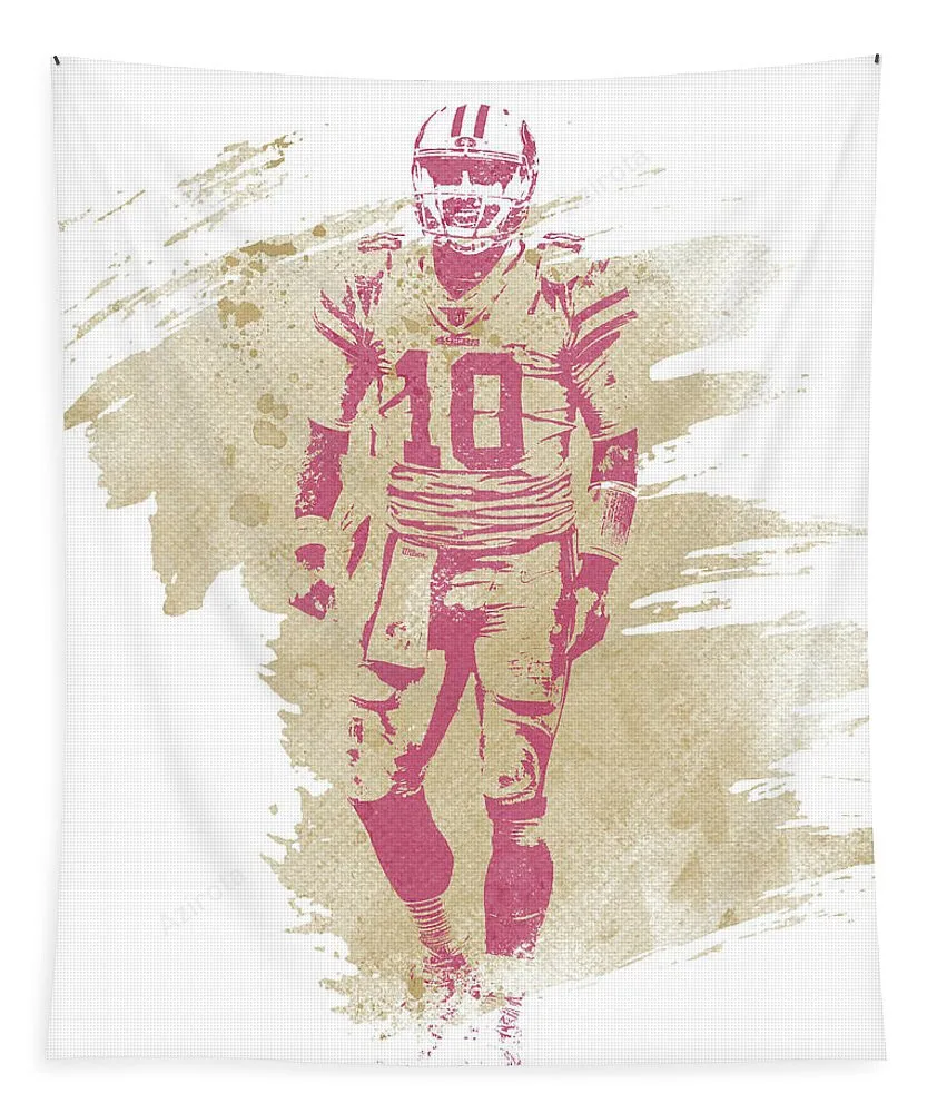 Jimmy Garoppolo San Francisco 49Ers Water Color Art 3 Tapestry Gifts For Fans