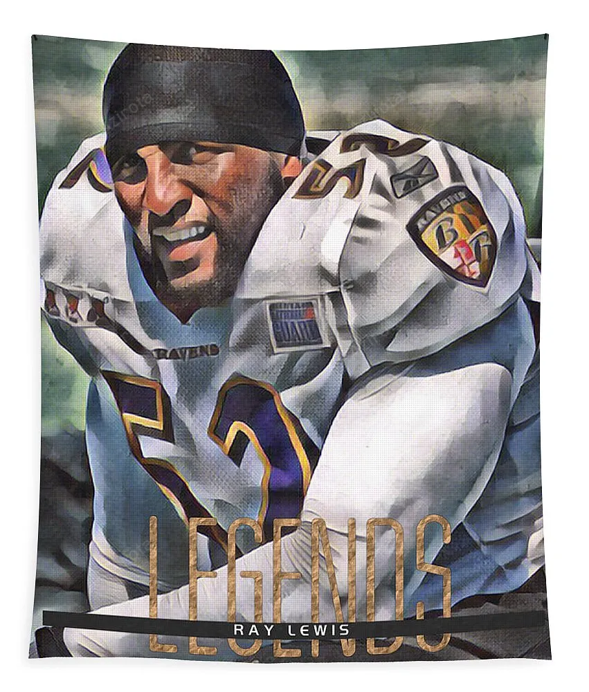 Ray Lewis Baltimore Ravens Abstract Art 52 Tapestry Gifts For Fans