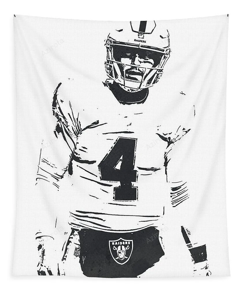 Derek Carr Las Vegas Raiders Watercolor Strokes Pixel Art 100 Tapestry Gifts For Fans