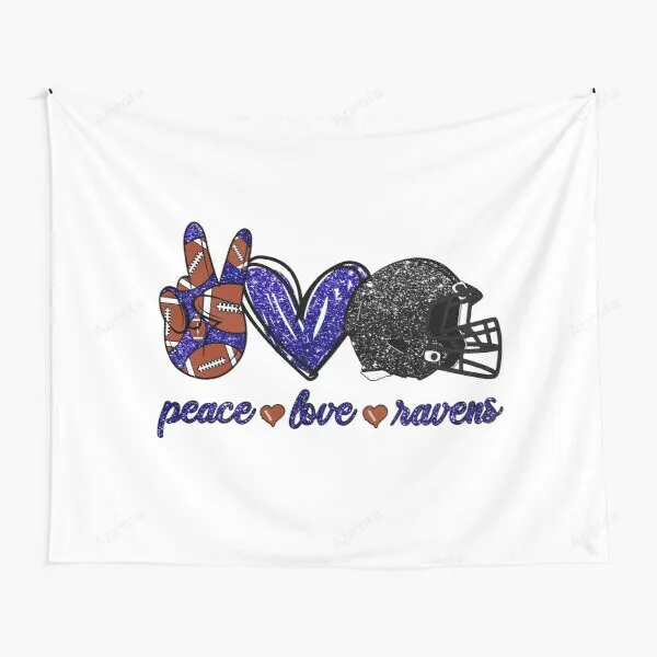 Peace Love Ravens Tapestry Gifts For Fans