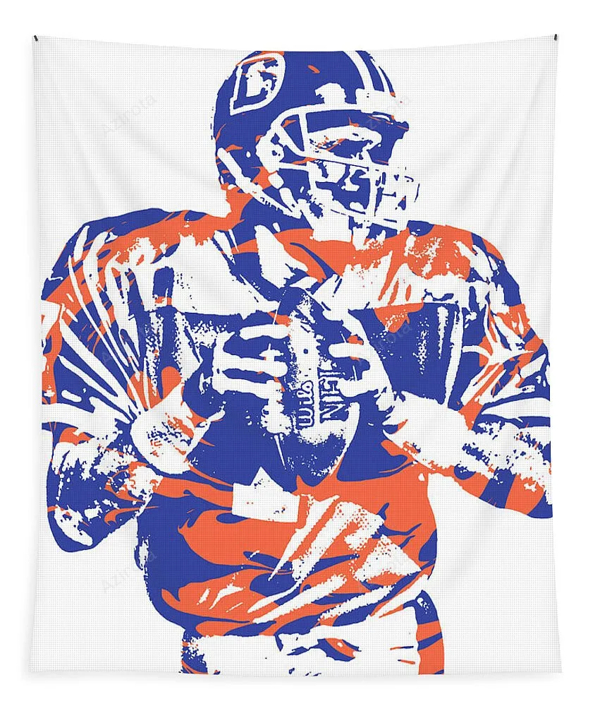 John Elway Denver Broncos Pixel Art 101 Tapestry Gifts For Fans