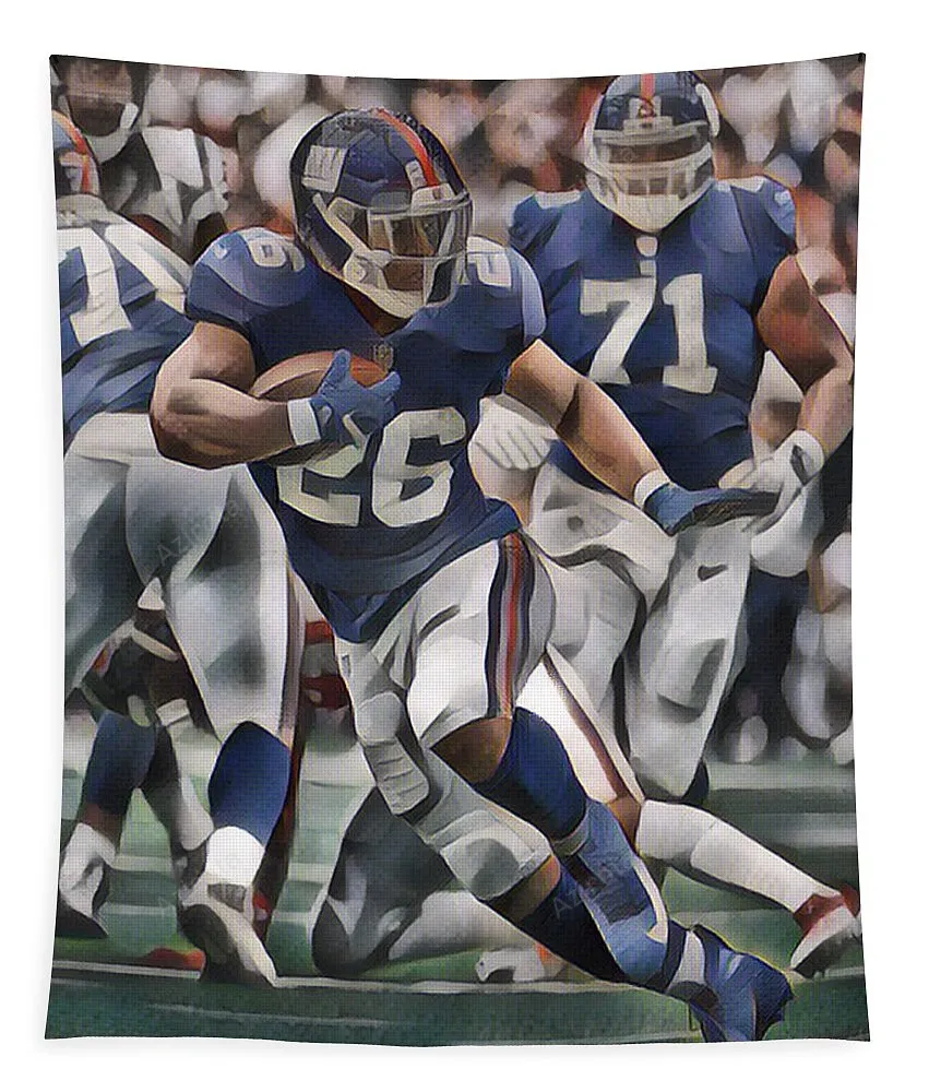 Saquon Barkley New York Giants Abstract Art 1 Tapestry Gifts For Fans
