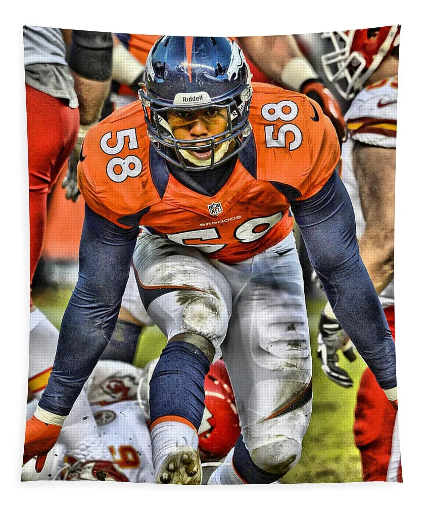Von Miller Broncos Art 4 Tapestry Gifts For Fans
