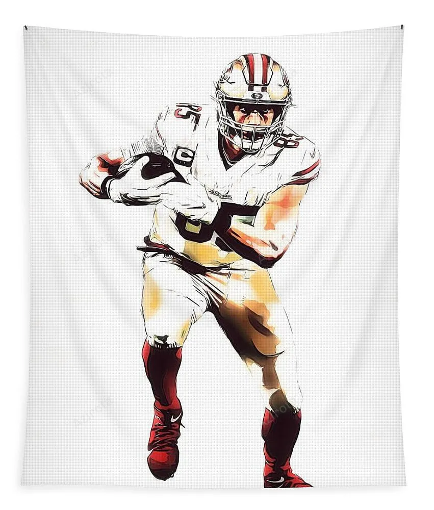 George Kittle San Francisco 49Ers Watercolor Strokes Pixel Art Tapestry Gifts For Fans