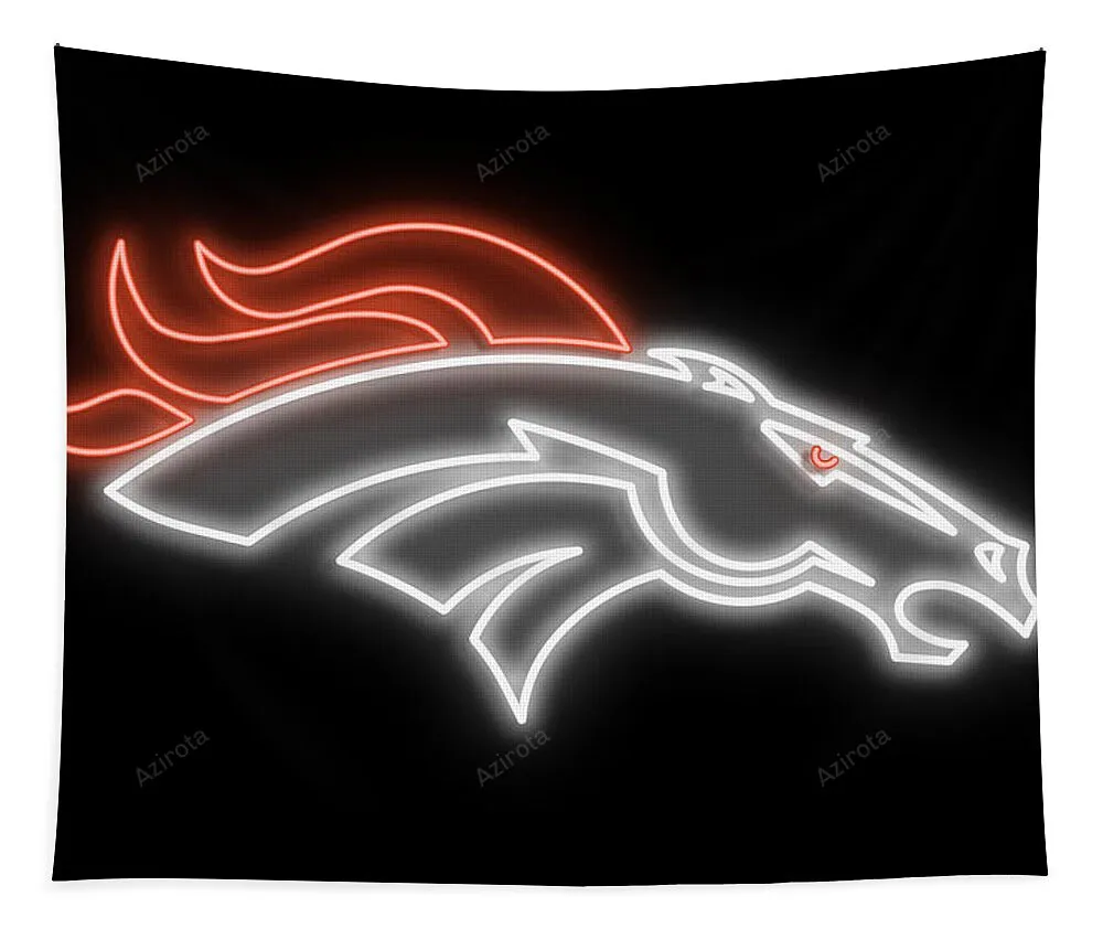 Broncos Neon Sign Tapestry Gifts For Fans
