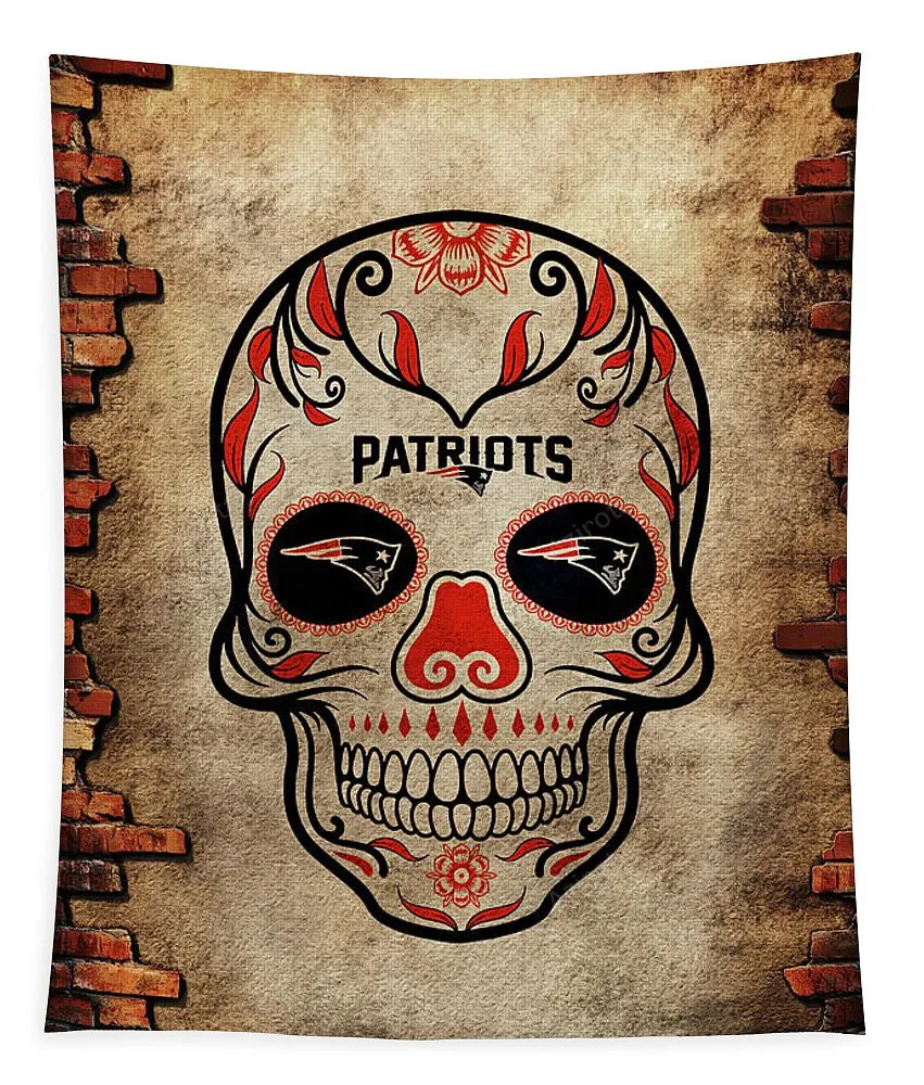 Fanart New England Patriots Tapestry Gifts For Fans Skull