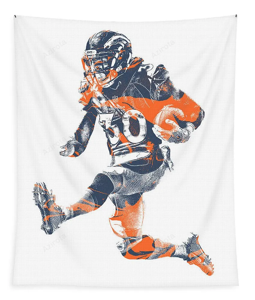 Phillip Lindsay Denver Broncos Pixel Art Tapestry Gifts For Fans