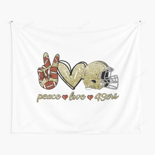 Peace Love 49Ers Tapestry Gifts For Fans
