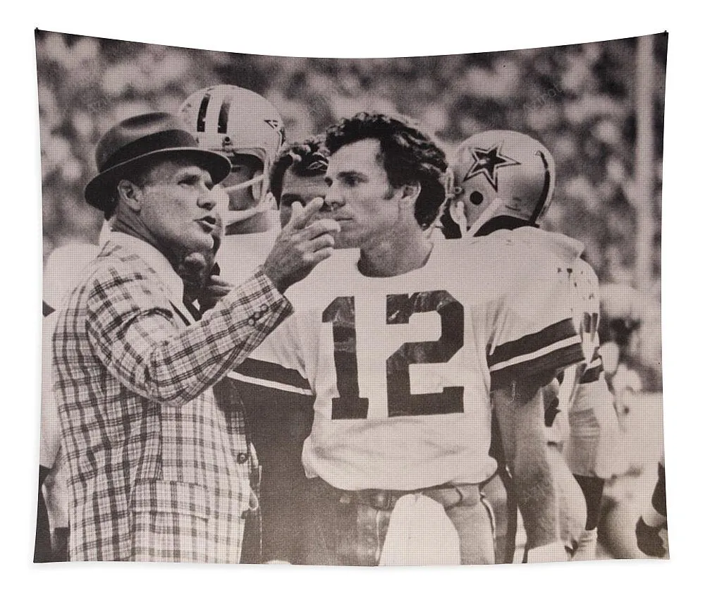 Dallas Cowboys Head Coach Tom Landry Dallas Cowboys Tapestry Gifts For Fans