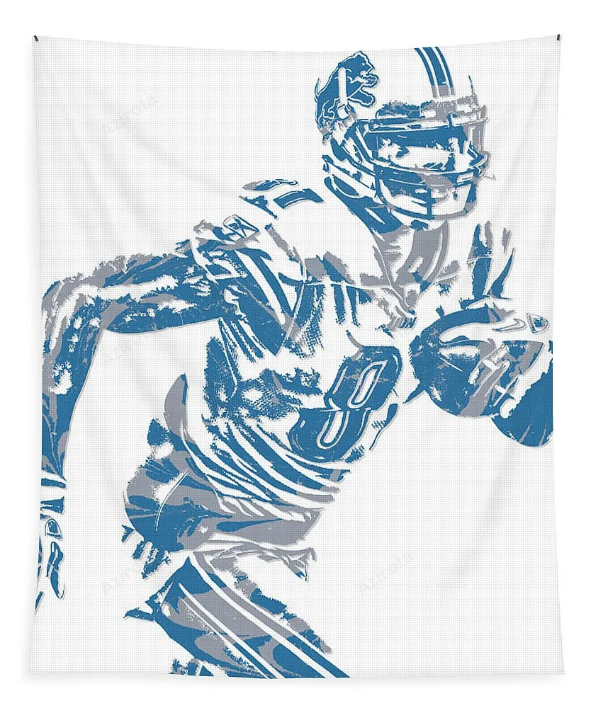 Calvin Johnson Detroit Lions Pixel Art 5 Tapestry Gifts For Fans