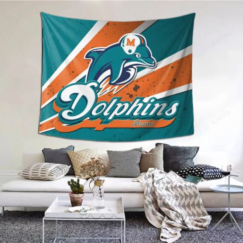 Bedroom Living Miami Dolphins tapestry -151199 Room Dorm Party Decor