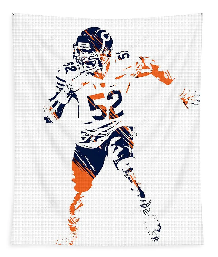 Khalil Mack Chicago Bears Strokes Pixel Art 1 Tapestry Gifts For Fans