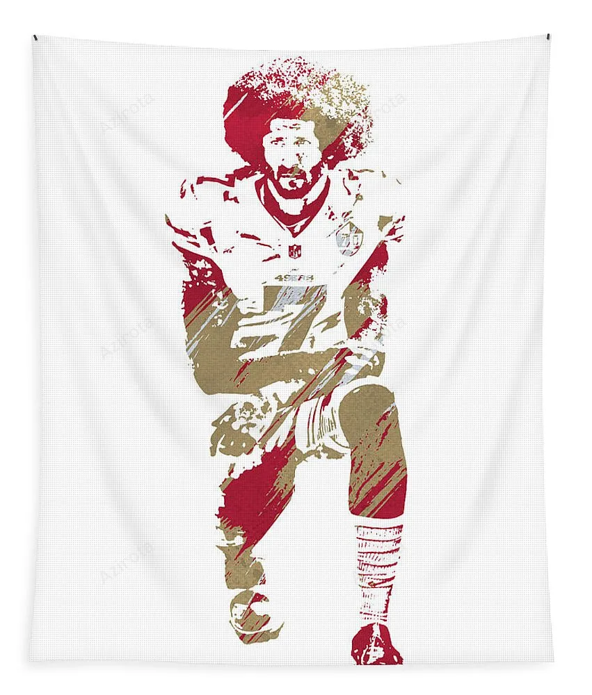 Colin Kaepernick San Francisco 49Ers Watercolor Strokes Pixel Art 3 Tapestry Gifts For Fans