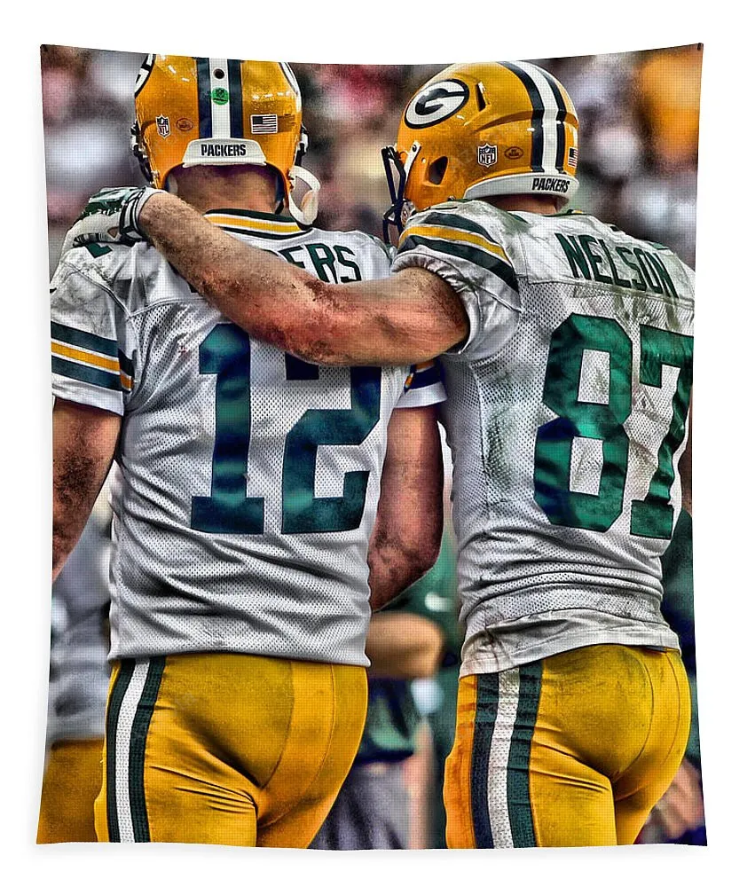 aaron rodgers jordy nelson green bay packers Tapestry Gifts For Fans
