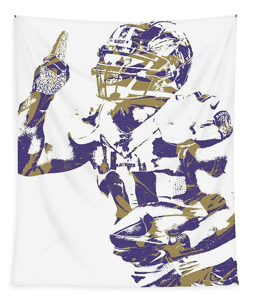 Mark Ingram Baltimore Ravens Pixel Art 1 Tapestry Gifts For Fans