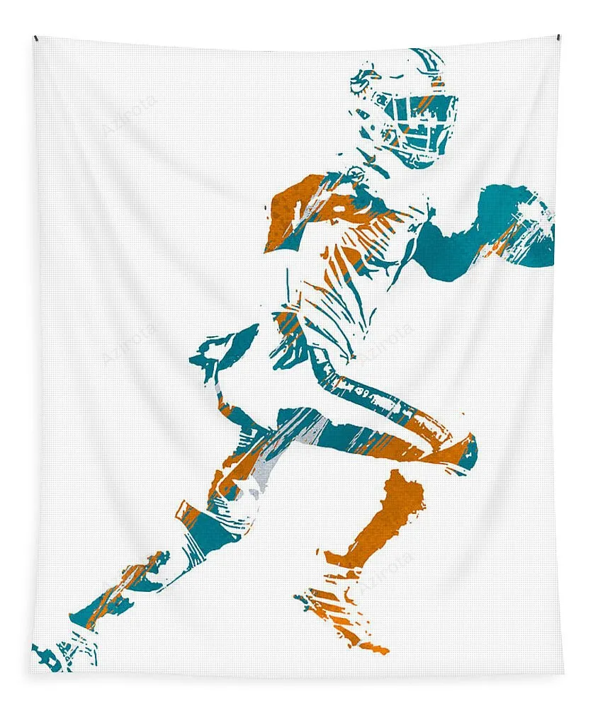Tua Tagoyailoa Miami Dolphins Watercolor Strokes Pixel Art 3 Tapestry Gifts For Fans