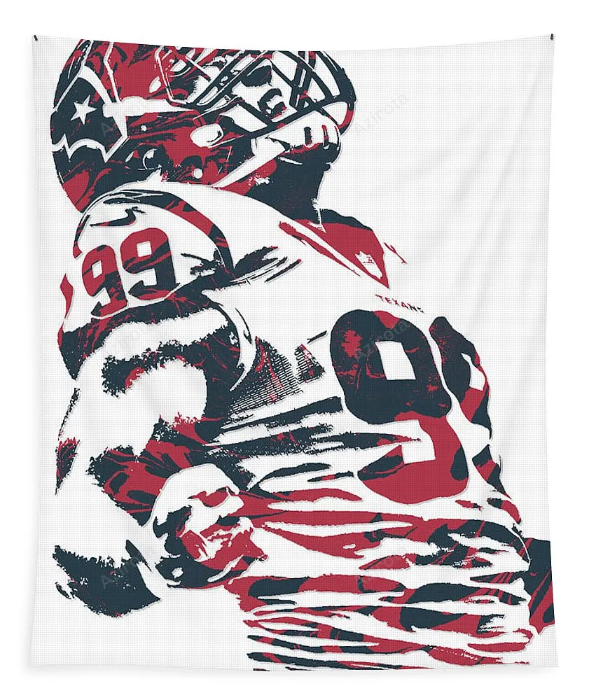1 Jj Watt Houston Texans Pixel Art 6 Tapestry Gifts For Fans