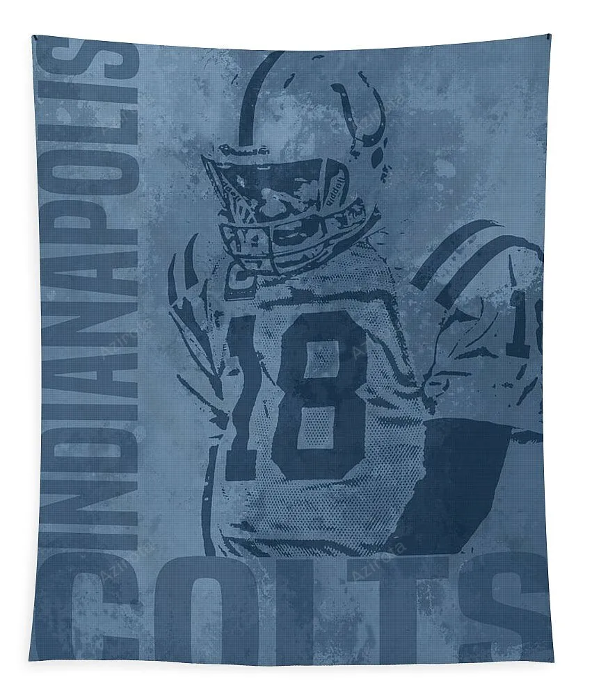 Peyton Manning Indianapolis Colts Team Name Pixel Art 1 Tapestry Gifts For Fans