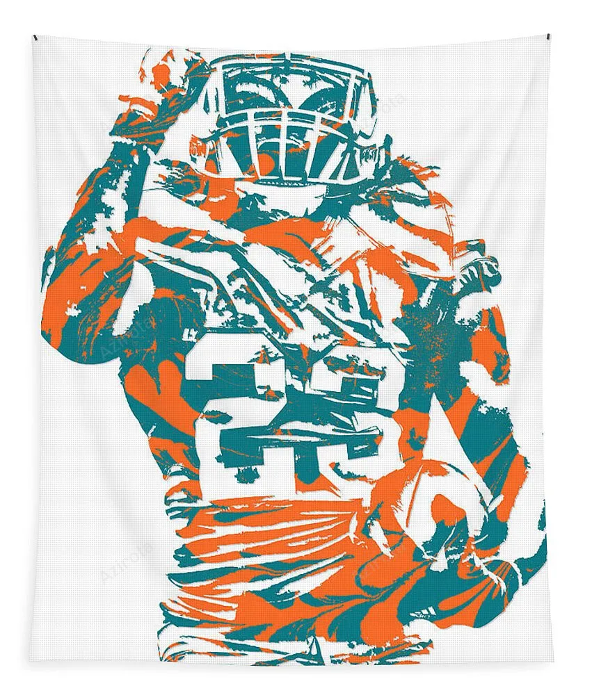 Jay Ajayi Miami Dolphins Pixel Art 5 Tapestry Gifts For Fans