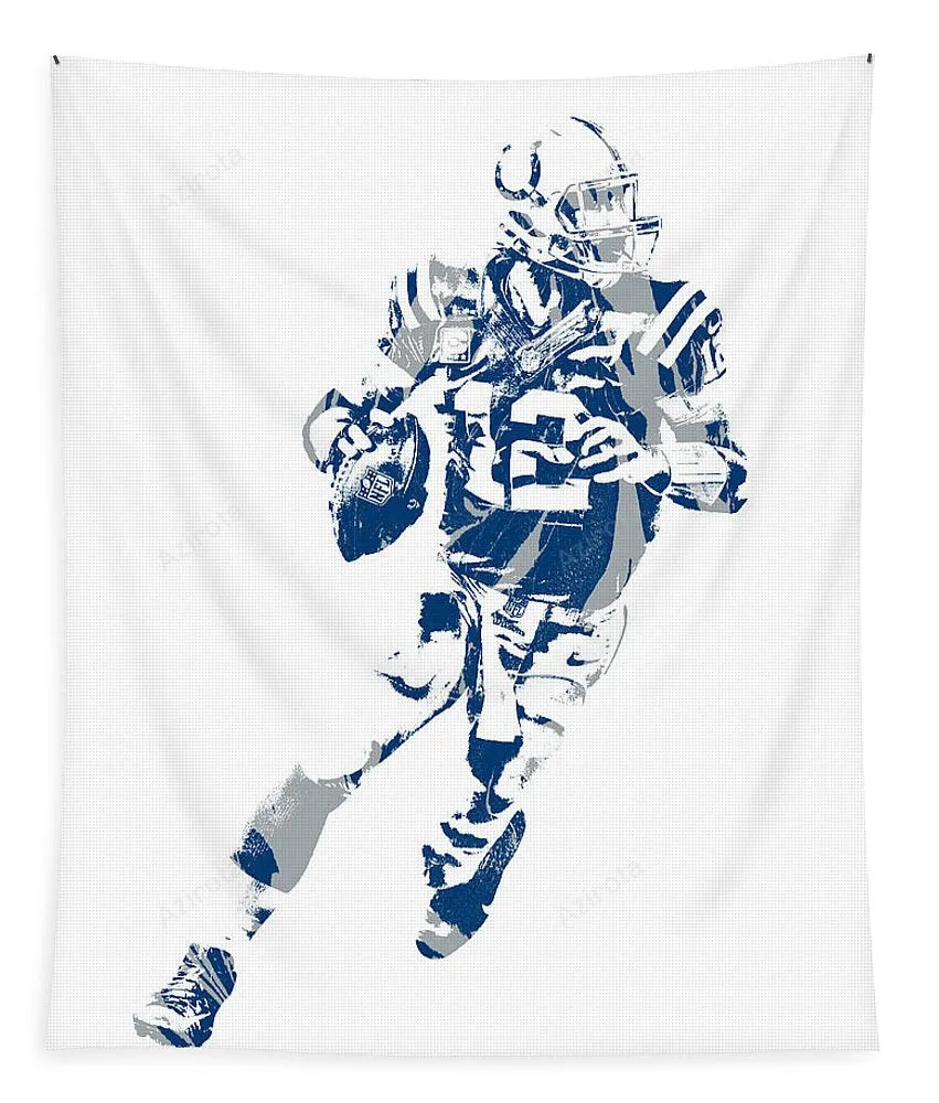 Andrew Luck Indianapolis Colts Pixel Art 8 Tapestry Gifts For Fans