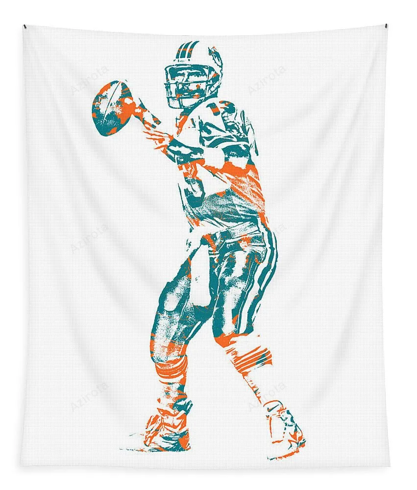 Dan Marino Miami Dolphins Pixel Art 1 Tapestry Gifts For Fans