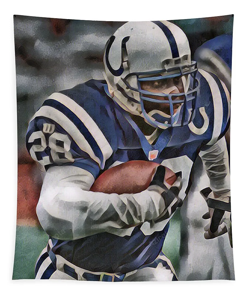 Marshall Faulk Indianapolis Colts Abstract Art 2 Tapestry Gifts For Fans