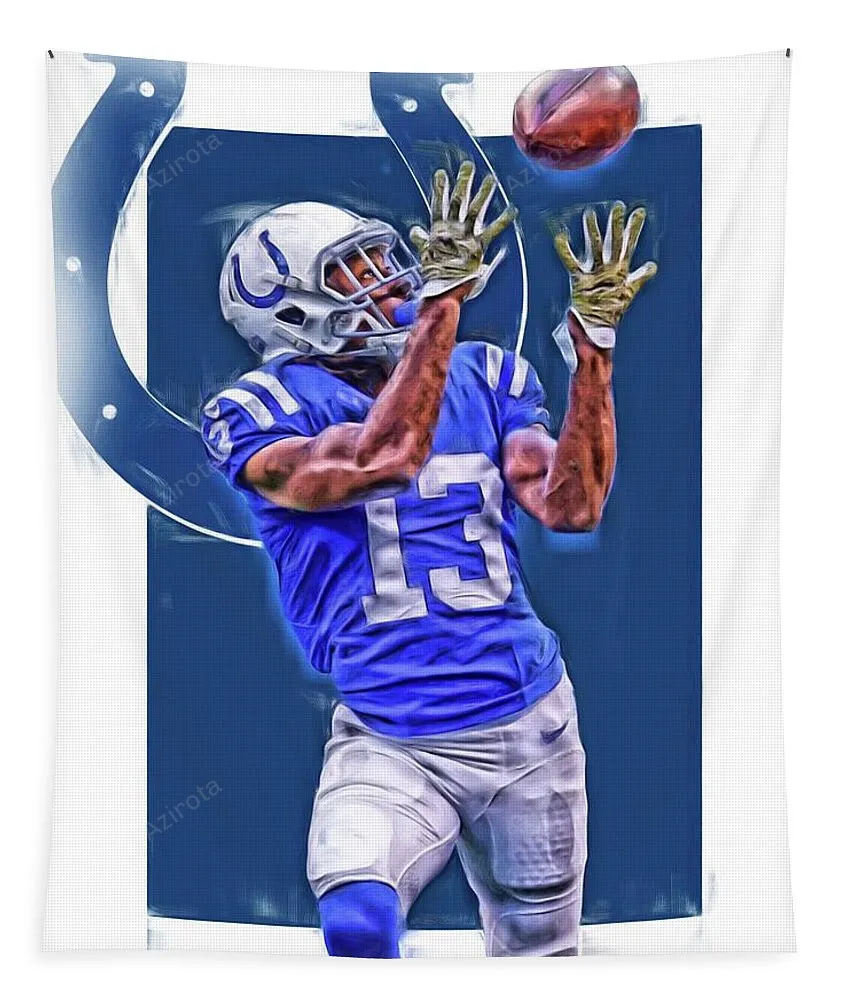 T Y Hilton Indianapolis Colts Oil Art Tapestry Gifts For Fans