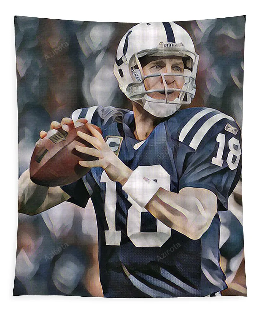 Peyton Manning Indianapolis Colts Abstract Art 2 Tapestry Gifts For Fans