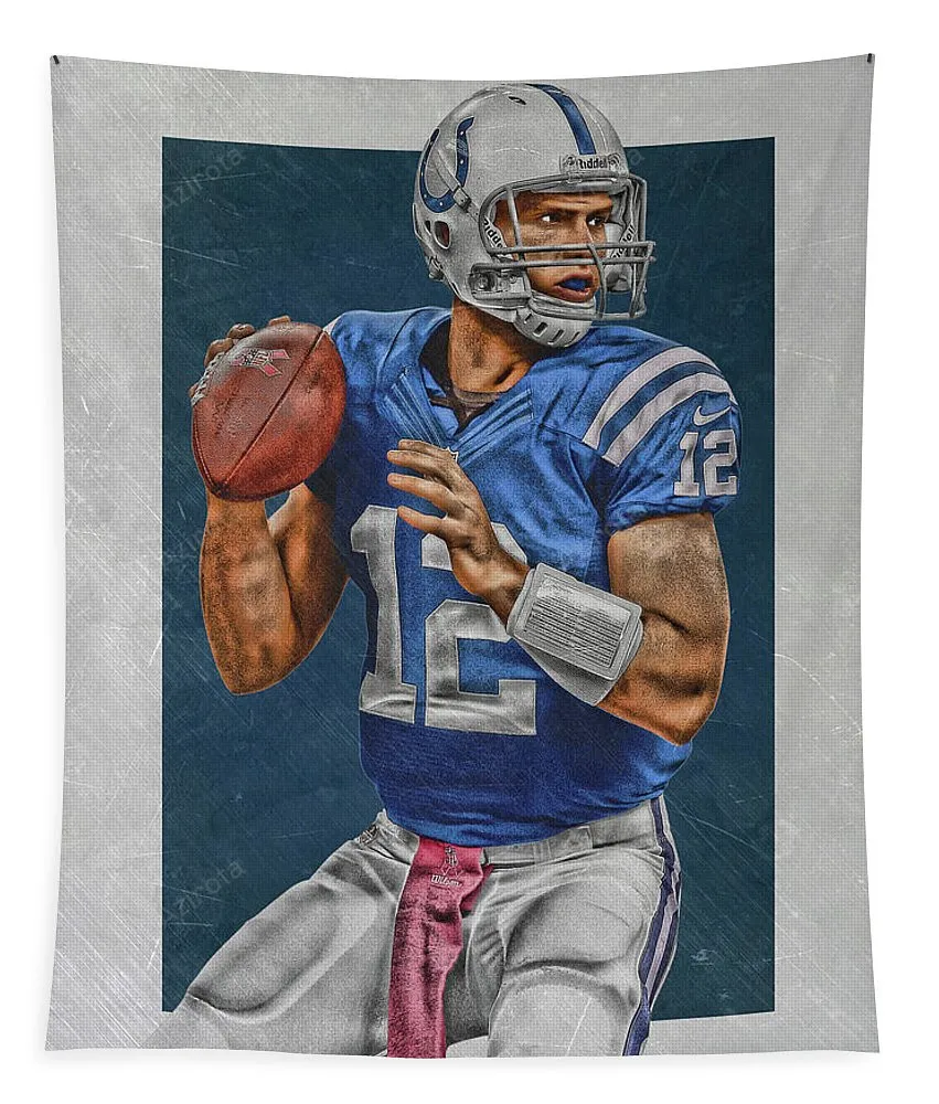 Andrew Luck Indianapolis Colts Art Tapestry Gifts For Fans